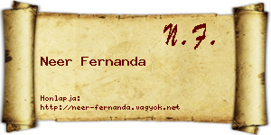 Neer Fernanda névjegykártya